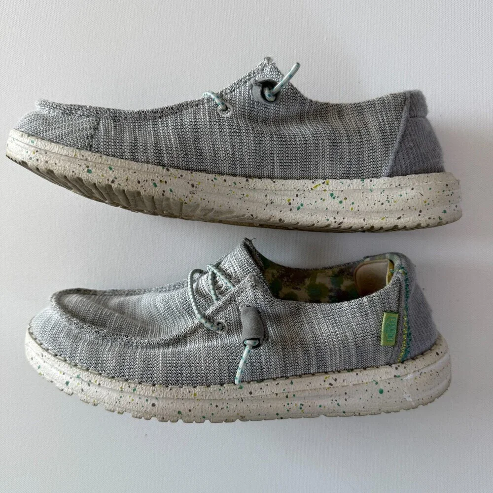 Heydude Wendy Stretch Pearl River Gray Casual Shoes, Women's Size 7, Slip-On